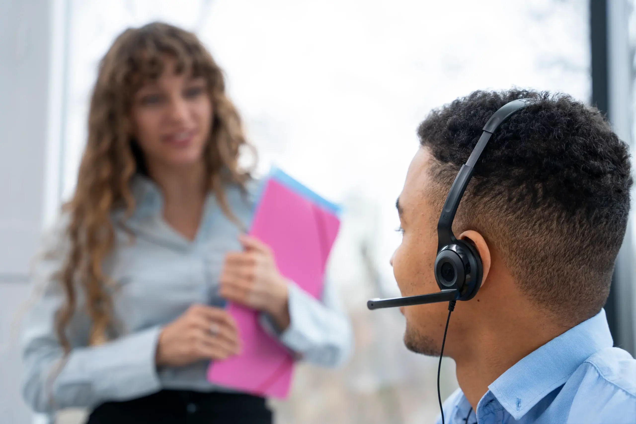 Customer experience team supporting a client
